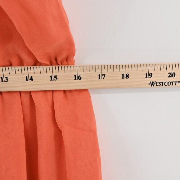 JOIE Womens Embroidered Silk Dress Size S Orange Boho Sleeveless Pin Tuck Lined - Picture 6 of 13